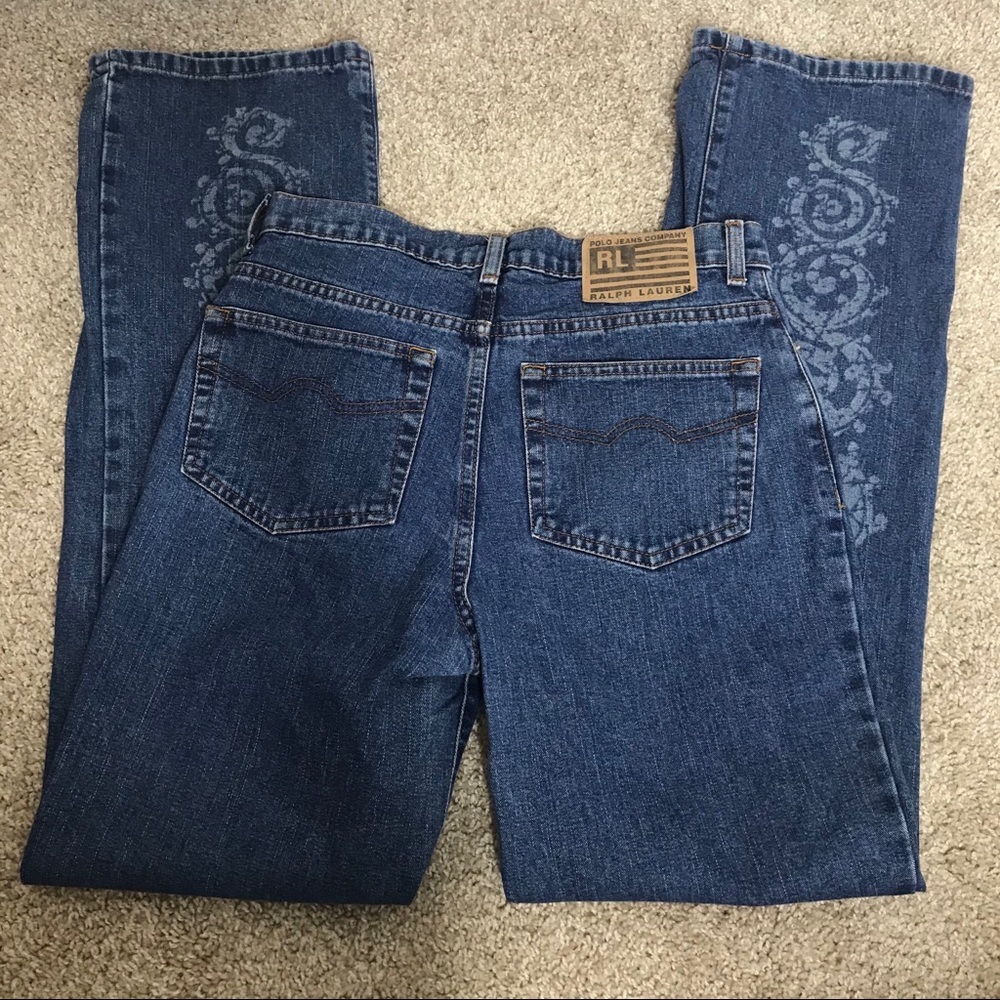 Ralph Lauren stencil floral Print HighRise Jeans